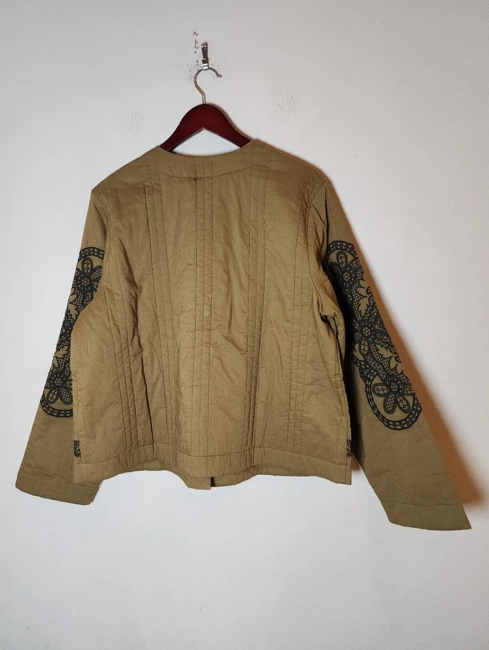 NWT J. Jill Pure Jill Embroidered Snap-Front Jacket Olive Green 100% Cotton XL